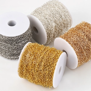 14k gold plated star chain rolls in gold silver and bronze for DIY jewelry making