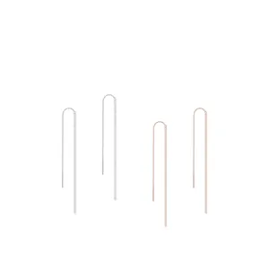 Minimalist S925 silver long chain threader earrings in silver and rose gold finishes