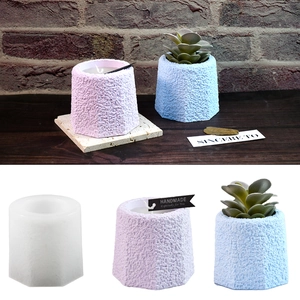Octagonal Geometric Silicone Mold For DIY Handmade Candle Cup Succulent Pot Cement Gypsum Resin Craft Textured