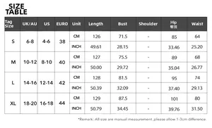 Size chart for Y2K spaghetti strap bodycon maxi dress in S, M, L, XL with CM and INCH measurements