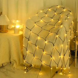 Filet lumineux LED solaire blanc chaud pour décoration de jardin et mariage