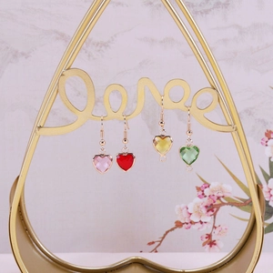 Classic copper-rimmed heart crystal charms for jewelry making in multiple vibrant colors