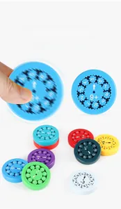 Detail of colorful math fidget spinners showing addition and subtraction number scales