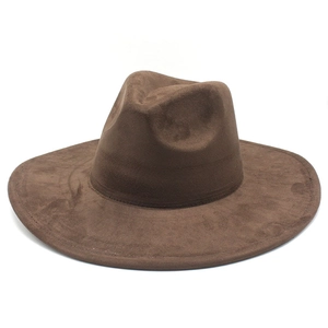 Vintage Wide Brim Fedora Hat Suede Texture Woolen Felt Jazz Style Sun Protection Breathable Unisex Winter Fashion Accessory