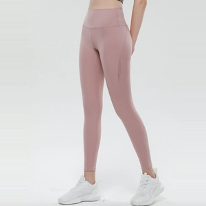 Leggings yoga a vita alta rosa antico con inserti in mesh e controllo dell'addome