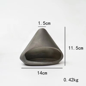 Detailed dimensions of the black ceramic Palo Santo and sage holder with mountain design