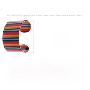 Iridescent acrylic vertical stripe open cuff bracelet dimensions and weight details