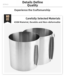 Detailed view of the 430 stainless steel mousse ring featuring a brushed metal texture