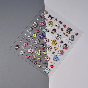 Stickers 3D en relief pour enfants avec filles costumées et motifs animaux, FEB-869
