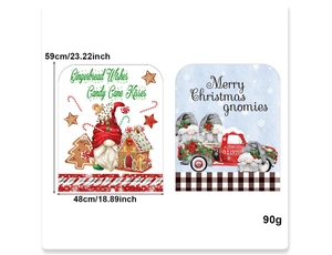 Detail showing 48x59cm Christmas chair cover with gingerbread house and gnome patterns