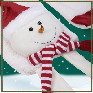 Christmas snowman plush doll with festive red hat and striped scarf for winter gifts