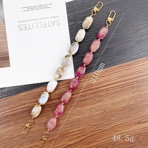 Chic acrylic marble texture chain straps with golden lobster clasps for bags and phone cases