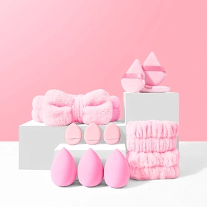 Makeup Sponges Beauty Eggs Coral Fleece Headband And Wristbands Hydrophilic Non Latex Soft Elastic Facial Wash Tools