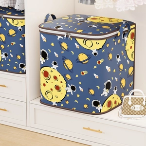 Foldable non-woven storage box with space astronaut pattern for clothes and quilts