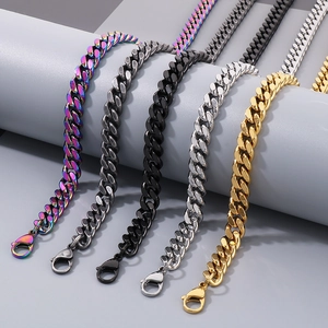 Cuban Link Chain Necklace Stainless Steel Retro Distressed Streetwear Hip Hop Jewelry For Men