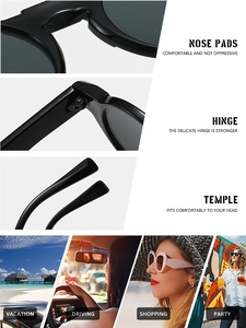 Detail view of round vintage sunglasses with ergonomic nose pads and sturdy hinges
