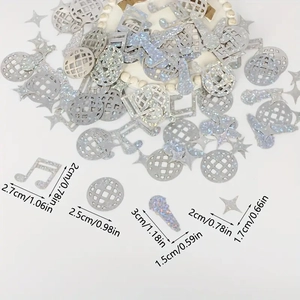 Holographic Music Note Confetti Disco Ball Microphone Star Shapes Glitter Laser Paper For Birthday Party Decorations