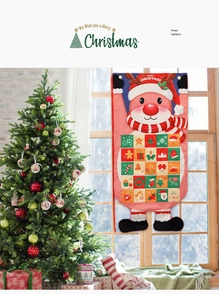 Close-up of reindeer Christmas countdown calendar featuring twenty-five numbered pockets