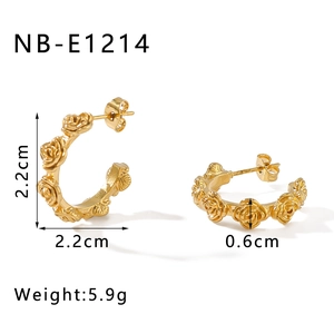 Detailed size and weight specs for vintage 18K gold plated rose engraved hoop earrings