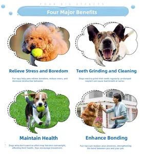 Detail showing four key benefits of durable dog rope toys for chewing and dental health