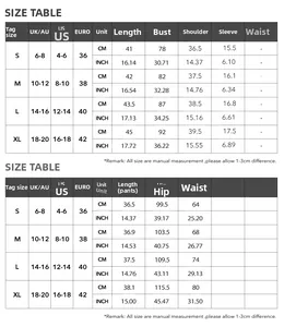 Detailed size guide for women elegant short sleeve T-shirt and shorts set including UK US EUR