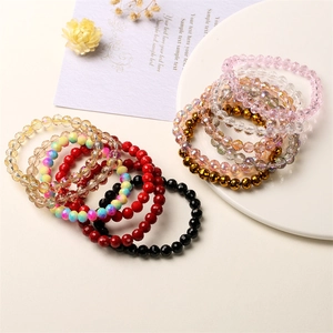 Sparkling 8mm earth-shaped faceted crystal bead bracelets in assorted colors