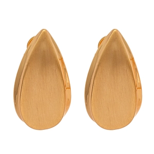 Boucles d'oreilles gouttes dorées minimalistes avec centre mat et bords polis