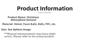 Detailed material specifications for velvet and PVC Christmas pine needle wreath decoration