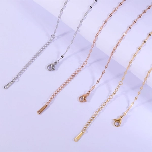 Minimalist 304 Stainless Steel Lip Chain Necklace 18K Gold Plated Adjustable Flat Oval Link Jewelry For Women