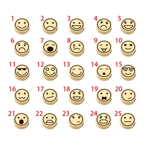 Round Emoji Face Beads Polished Stainless Steel Charms For DIY Jewelry Making Bracelet Necklace Accessories