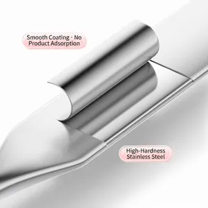 Polished stainless steel makeup spatula for foundation mixing with smooth coating