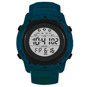 Fashionable outdoor sports digital watch for teenagers with pedometer and luminous display