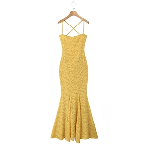 Sexy Spitzen Maxikleid Mit Meerjungfrau Saum Spaghettiträger Rückenfrei Kreuzbandage Elegantes Langes Kleid Für Damen