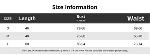 Detailed size chart for printed crop top showing length bust and waist measurements in cm