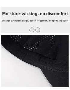 Macro detail of breathable mesh fabric and widened sweatband on sports baseball cap