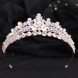 Bridal Crown Tiara Alloy Rhinestone Crystal Sparkling Wedding Birthday Party Hair Accessories For Women Elegant