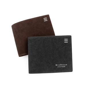 Men Bifold Wallet PU Leather Frosted Vintage Business Short Purse With Multiple Card Slots And Internal Coin Pocket