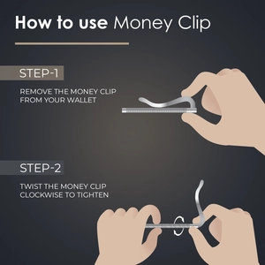 Detailed guide showing how to use and tighten the carbon fiber slim wallet money clip