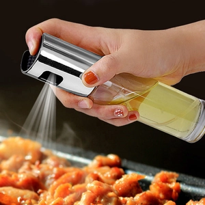 Glass Oil Sprayer Bottle For Cooking BBQ Salad Baking Stainless Steel Press Type Precise Mist Vinegar Dispenser Modern