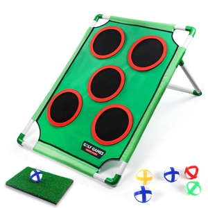 Golf-Chipping-Übungsnetz-Set für innen und außen mit Schlagmatte und 6 bunten Bällen