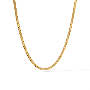 Minimalist 18K gold plated stainless steel box chain necklace with high polish finish