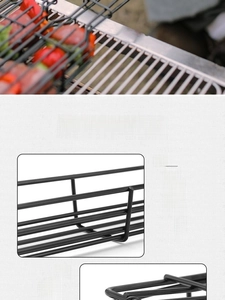 Close-up of bold black steel wire mesh and reinforced welded joints for BBQ basket