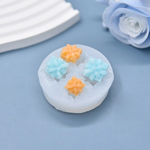 Silicone mold for cookie-shaped cake toppers and chocolates with star patterns