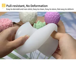 Molde de silicona flexible de alta elasticidad para hacer velas de rosa y loto DIY