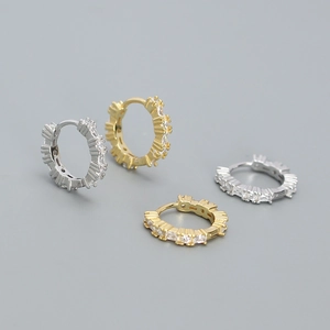Orecchini Huggie In Argento Sterling 925 Piccoli Geometrici Zirconia Cubica Gioielli Minimalisti Per Donna