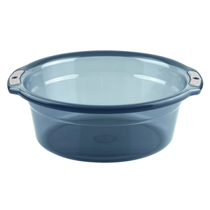 Deep blue translucent plastic washbasin with anti-slip handles for home and bathroom use