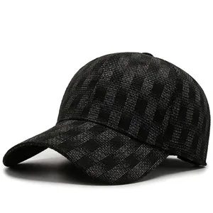 Textured Elastic Fabric Baseball Cap Full Closed Back Sun Protection Breathable Casual Sporty Hat For Men Women