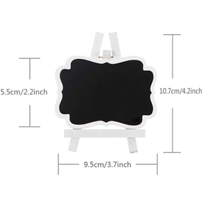 Mini tabletop chalkboard with white wooden easel stand for weddings and events