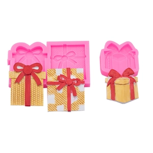 Silikonform für DIY-Geschenkboxen mit Schleife für Duftkerzen und Kuchendekoration