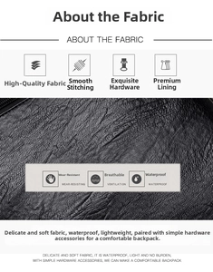 Close-up of black lychee grain leather texture featuring waterproof and durable finish